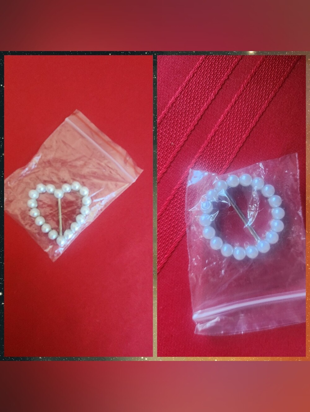 Set Of 2 White Faux Pearl Circle And Heart Tshirt ring